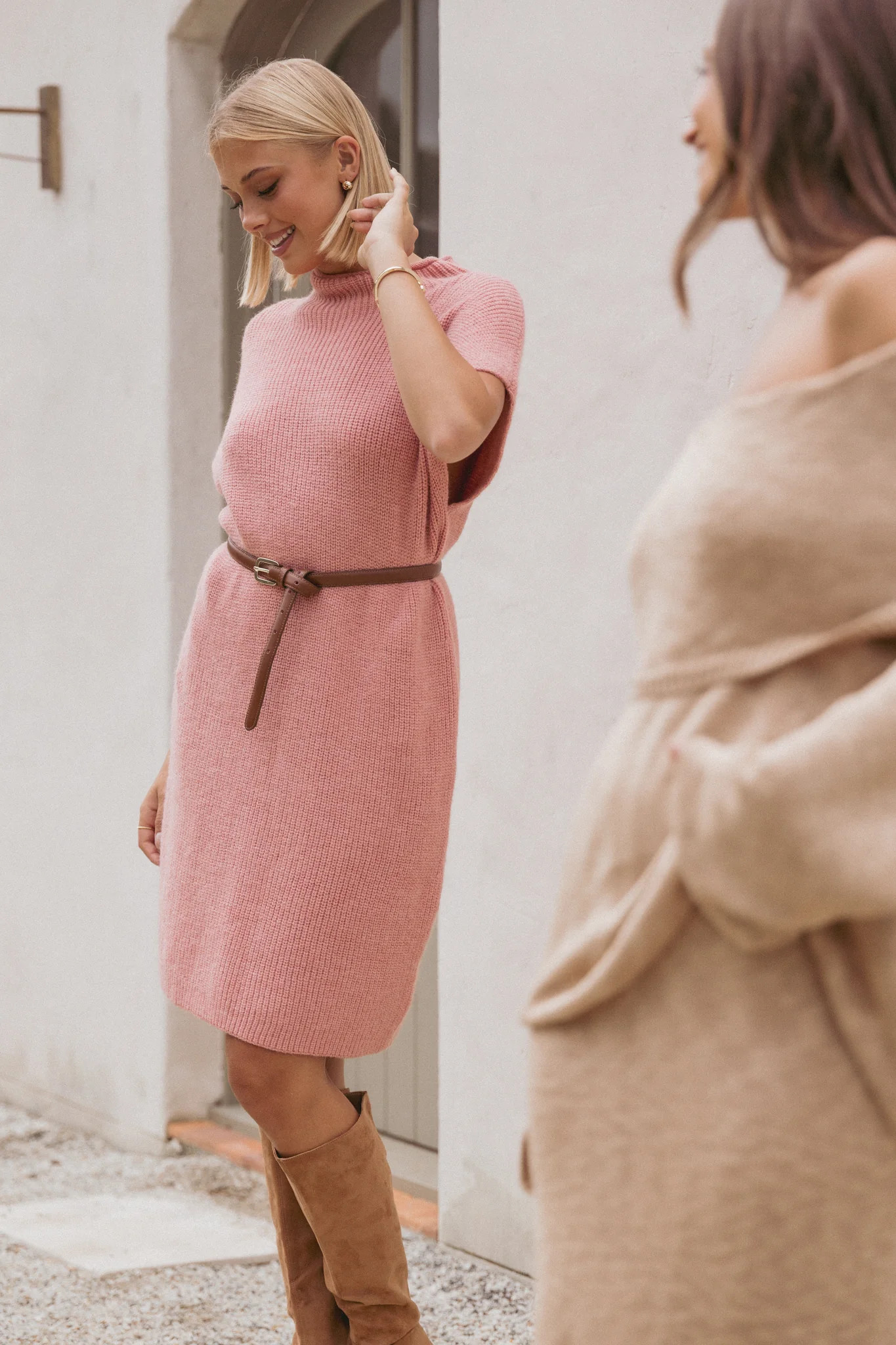 Wright Knit Mini Dress - Pink | Petal & Pup (US)