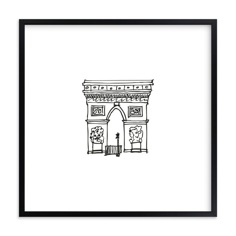 "The Arc de Triomphe Paris" - Drawing Limited Edition Art Print by Phrosne Ras. | Minted