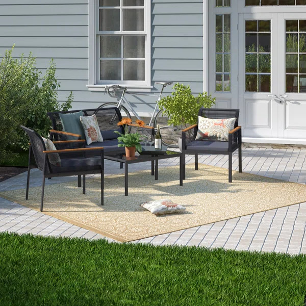 McAlester 4 Piece Sofa Seating Group with Cushions | Wayfair Professional