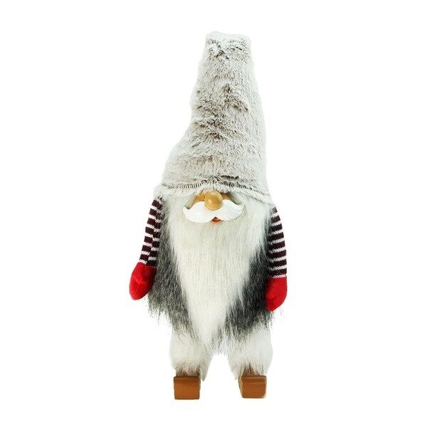 29.5" Plush and Fuzzy Bobble Nordic Santa Christmas Gnome Tabletop Figure | Bed Bath & Beyond