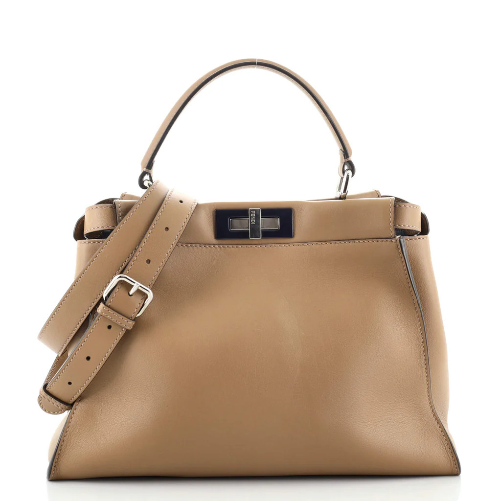 Fendi Peekaboo Bag Rigid Leather Regular Brown 1218841 | Rebag