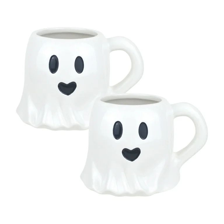 Way To Celebrate Halloween 2pk Ghost Ceramic Mug, 15oz | Walmart (US)