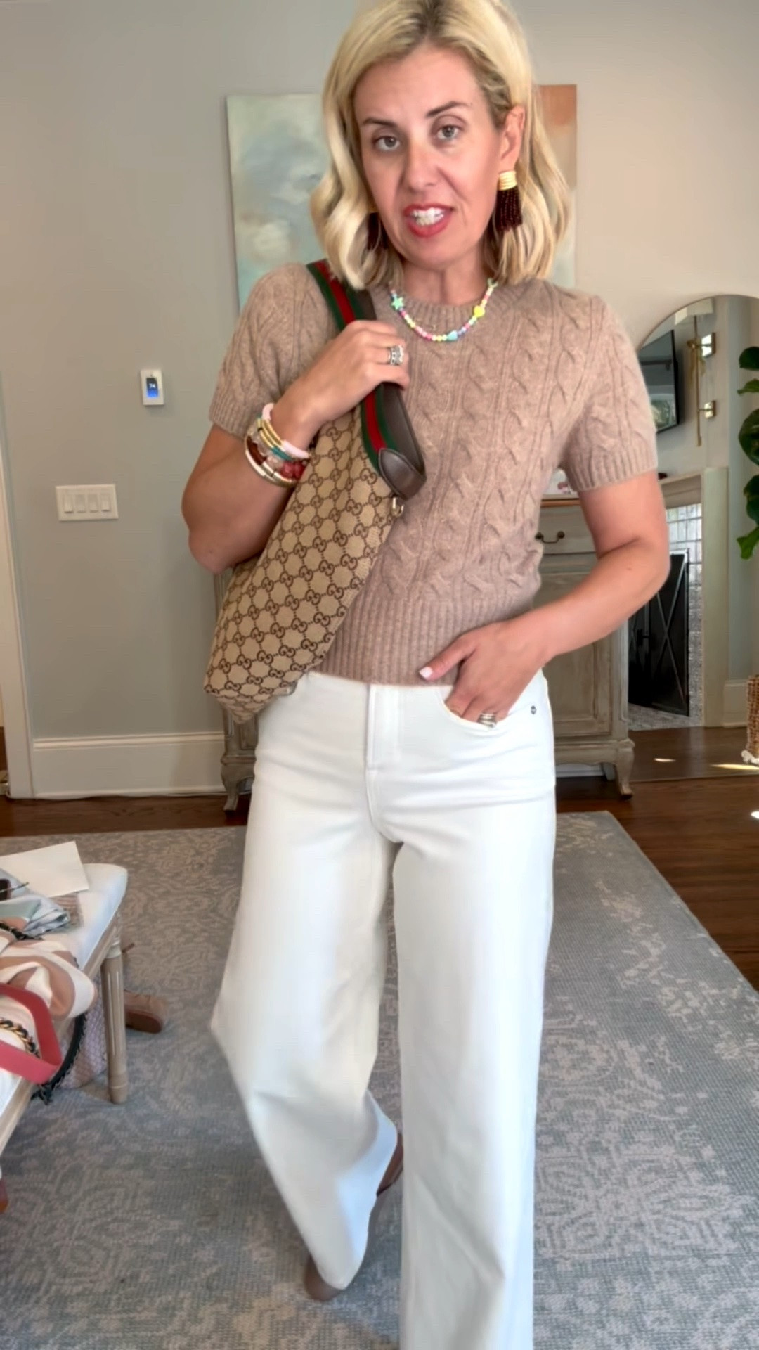 Cashmere is always a win! Styling my fave Spanx jeans all the ways!! 
Sizing:
Jeans - xs petite 
Top - xs
Blazer - small 
Mules - 8 tts 

 Codes:
*Allie + Bess - Cathrine20