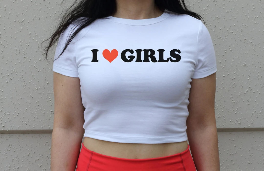 I Love Girls Crop Top Pride Shirt LGBTQ Lesbian Gay Girl Tee - Etsy | Etsy (US)