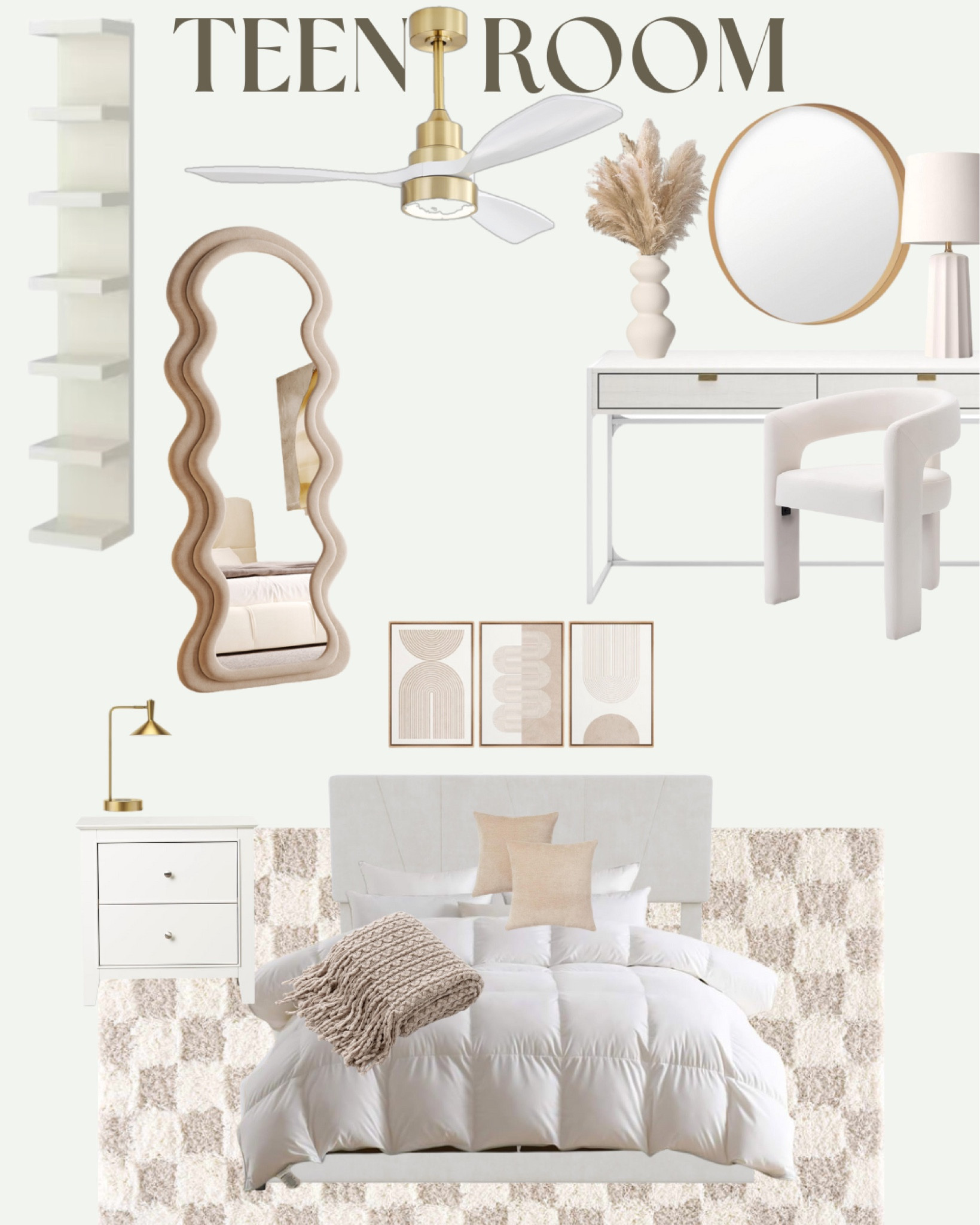 Beautiful teen room design! This room feels airy and bright with warm accents and gold touches ✨ 

#LTKStyleTip #LTKFamily #LTKHome