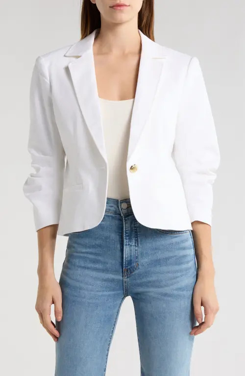 Cinq à Sept Le Petit Khloe Cotton Blend Jacket in White at Nordstrom, Size 0 | Nordstrom