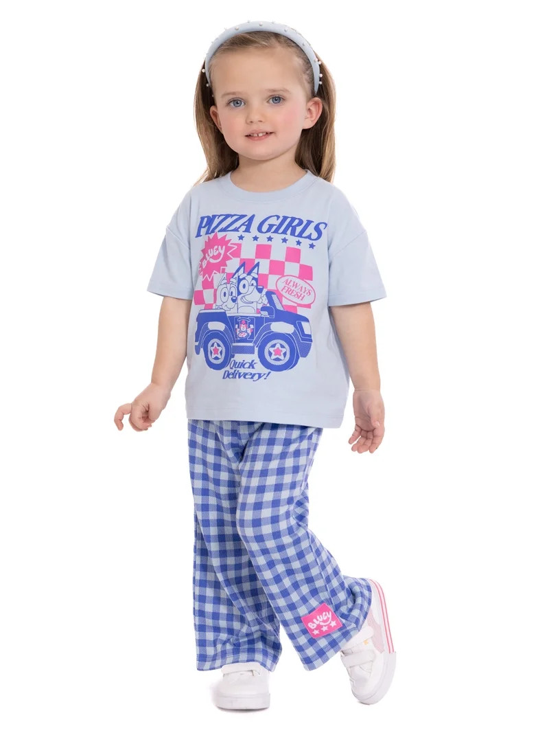 Bluey Toddler Girls Graphic Tee and Print Pants Set, 2-Piece, Sizes 12M-5T | Walmart (US)