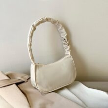 Minimalist Ruched Detail Hobo Bag | SHEIN