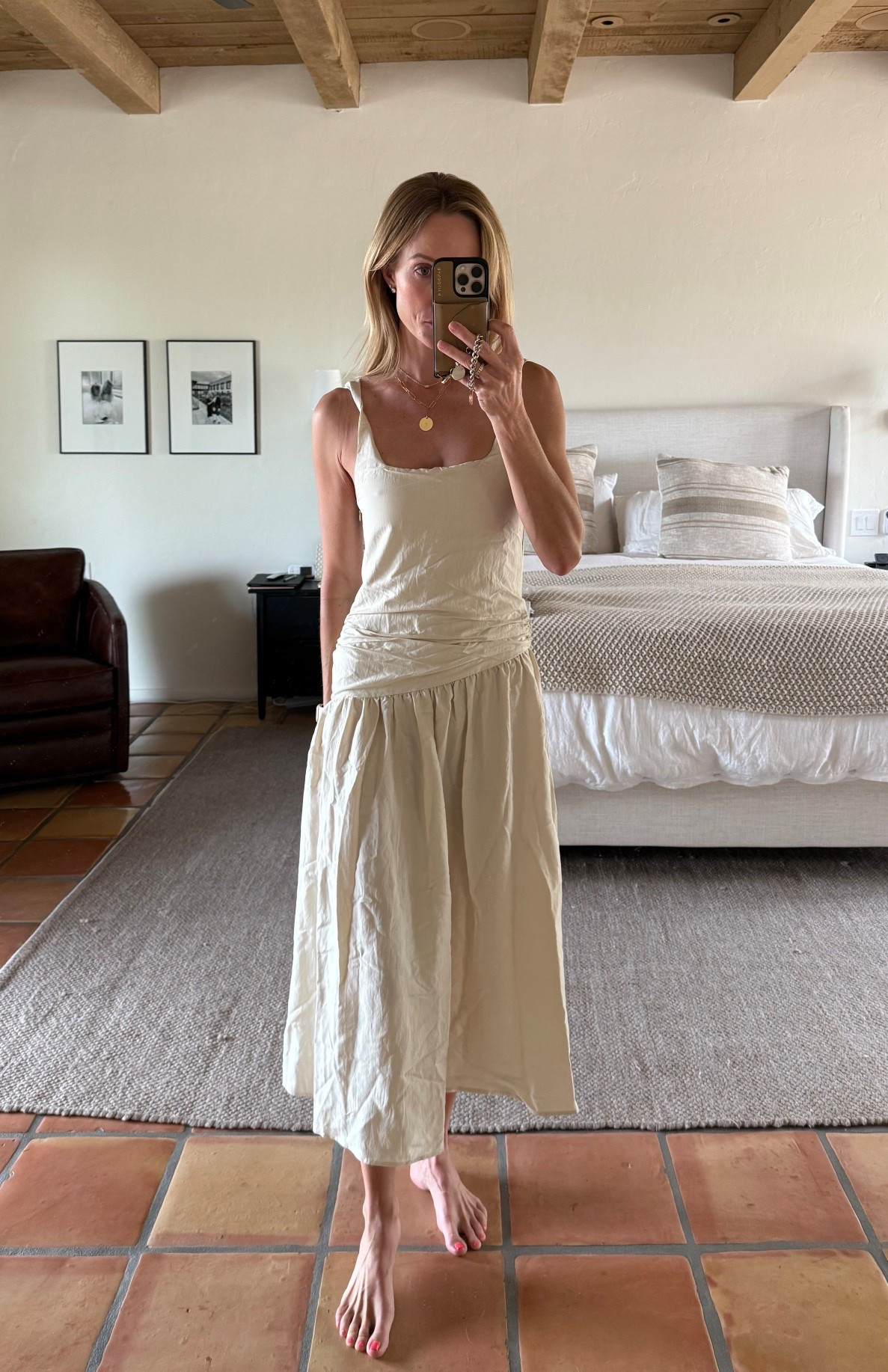 Classy cream / off white Nordstrom dress by St Mrlo (the Stella dress), wearing size 4. Runs tts 

#LTKTall #LTKWedding #LTKOver40