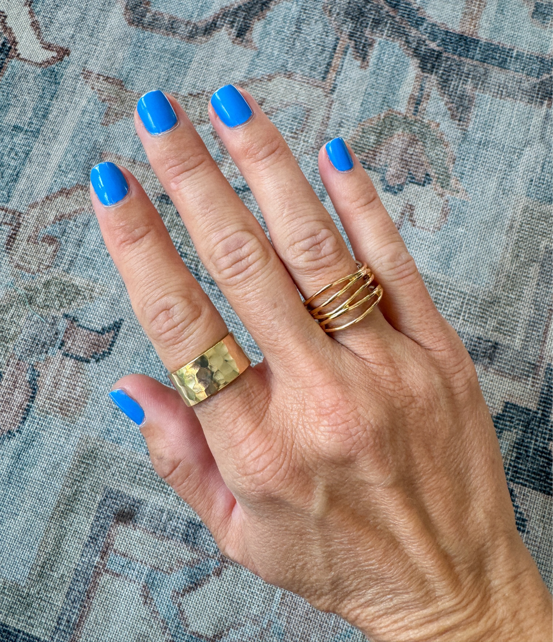 Loving these affordable rings! I sized up half a size to a 7, because the reviews said they ran small. The hammered band is slightly snug. 

#LTKStyleTip #LTKSeasonal #LTKFindsUnder50