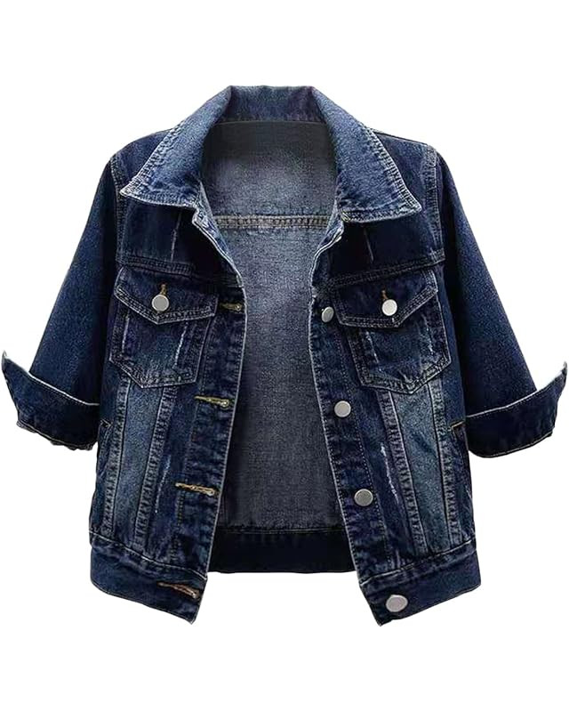 The Drop Women's Downtown Cropped Cutoff Denim Jacket | Amazon (US)