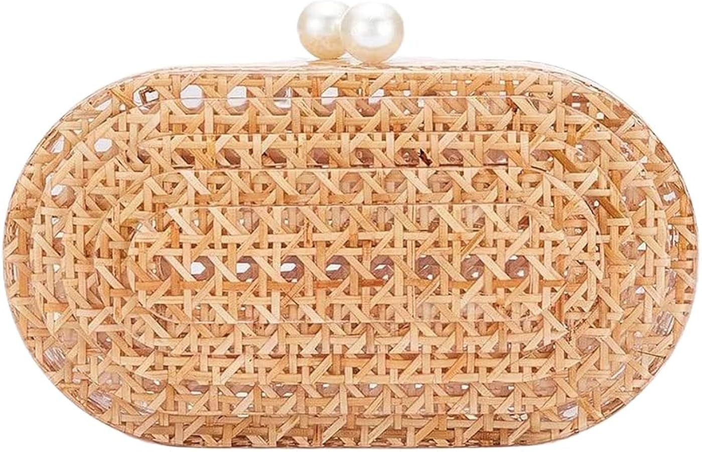 RomanticDesign Women Acrylic Handbag Rattan Woven Pattern Square Box Crossbody Handbag Shoulder B... | Amazon (US)