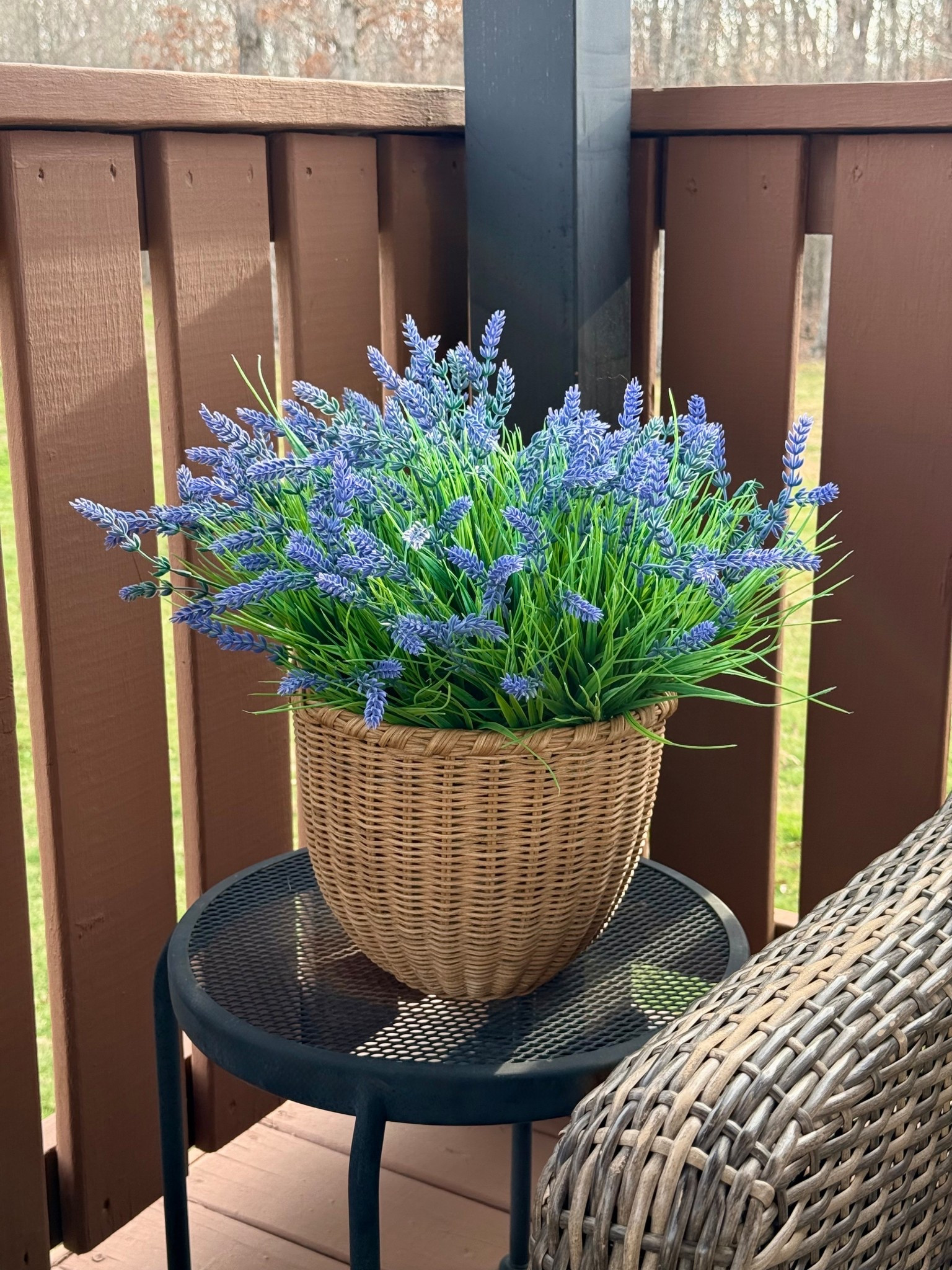 The weather was so nice that I cleaned up the deck and furniture so we can sit outside and enjoy it.  Year 2 on these faux flowers and they look just as good as when I bought them! I have a few different ones, and I have some new ones picked out. I love real flowers and genuinely wish I had a green thumb. I can cook and I can decorate pretty well.. I guess you can’t have it all.😂

#LTKHome #LTKSeasonal