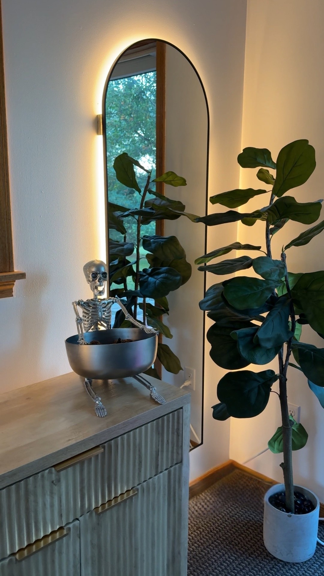 Entry Way hidden Home Gym Cabinet Arch Mirrors LED lights Storage Ottoman Fandelier Crystal 

#LTKSaleAlert #LTKHome #LTKStyleTip