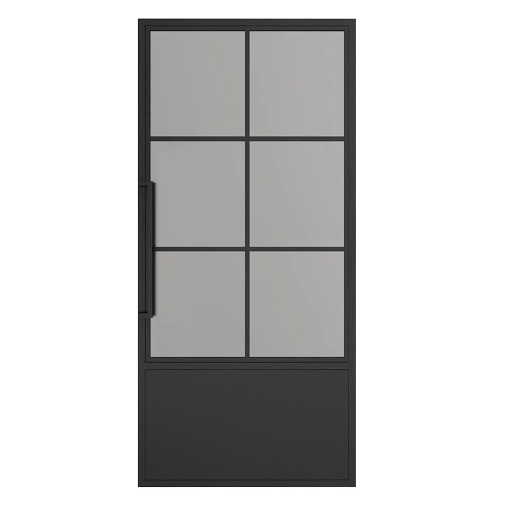 Calhome Glass Black Steel Frame Prehung Interior Door With Door Handle & Reviews | Wayfair | Wayfair North America