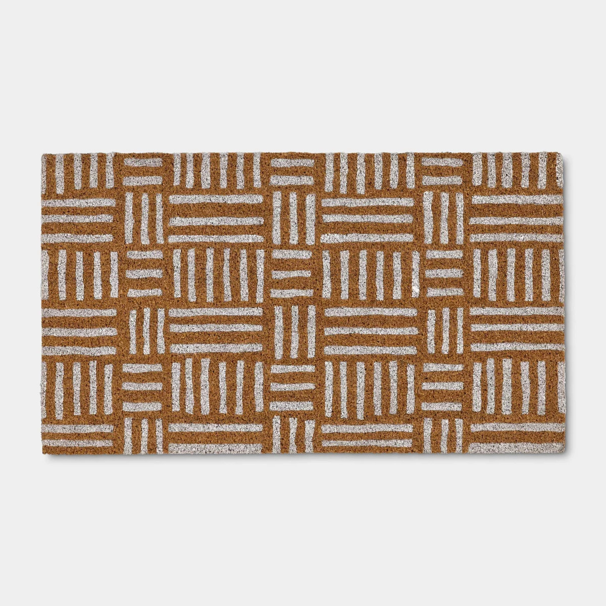 1'4"x2'4" Crosshatch Rectangle Outdoor Door Mat White - Room Essentials™ | Target