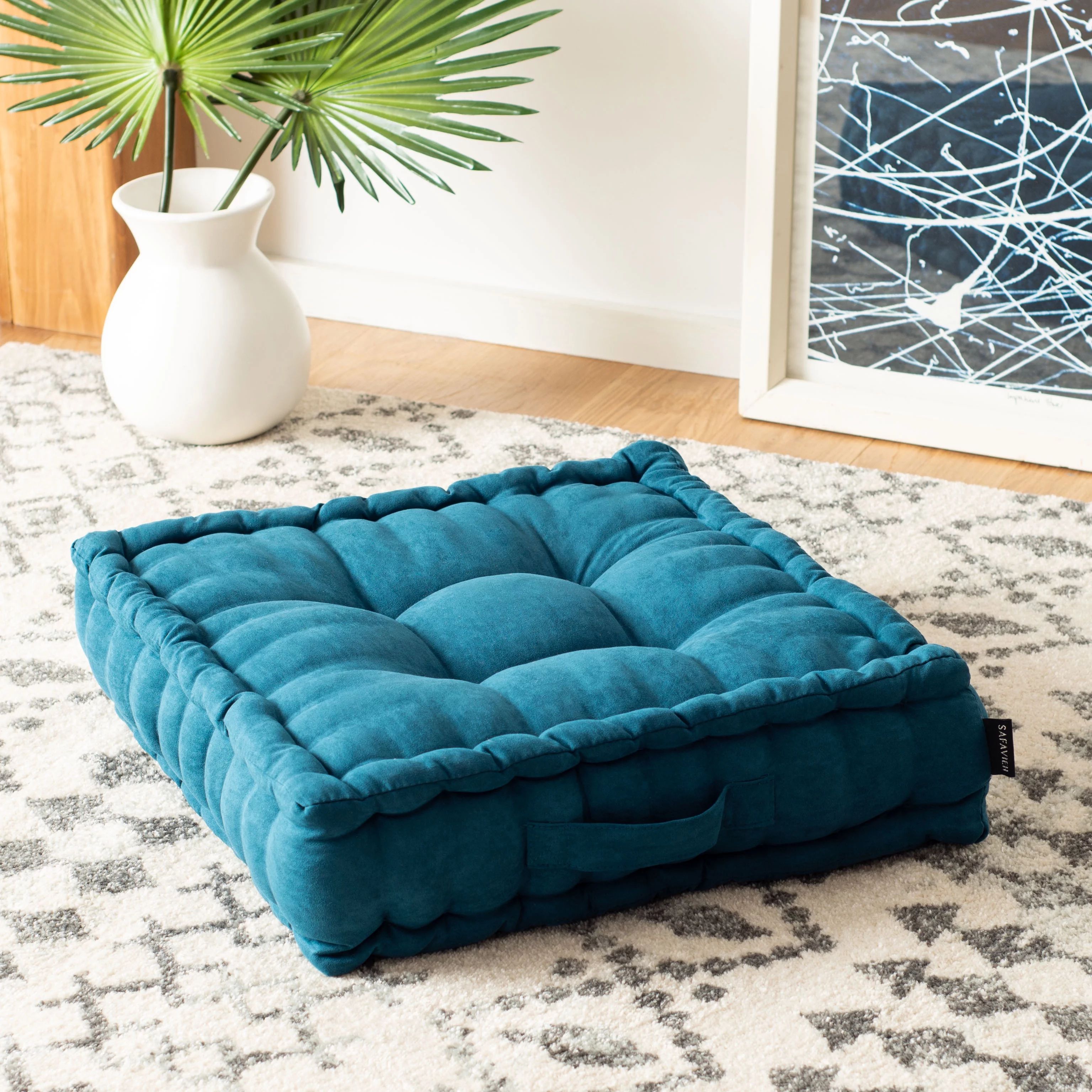 SAFAVIEH Gardenia Floor Pillow Dark Turquoise | Walmart (US)