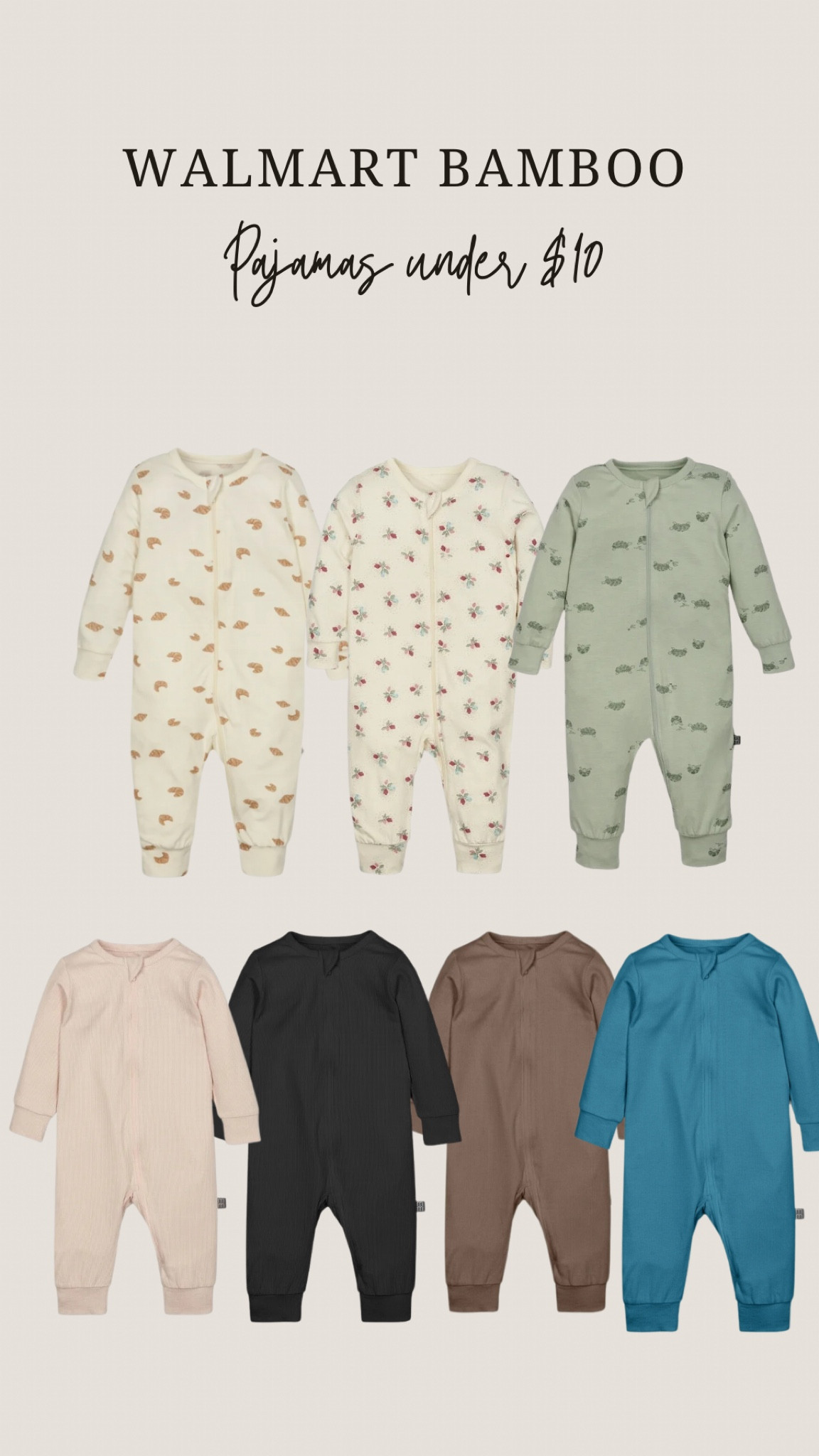 The cutest affordable bamboo pajamas under $10 at Walmart 🤩  

#LTKBump #LTKBaby #LTKxWalmart