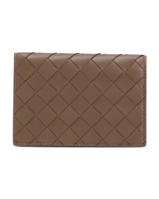 Made In Italy Leather Intrecciato Woven Leather Passport Case | TJ Maxx