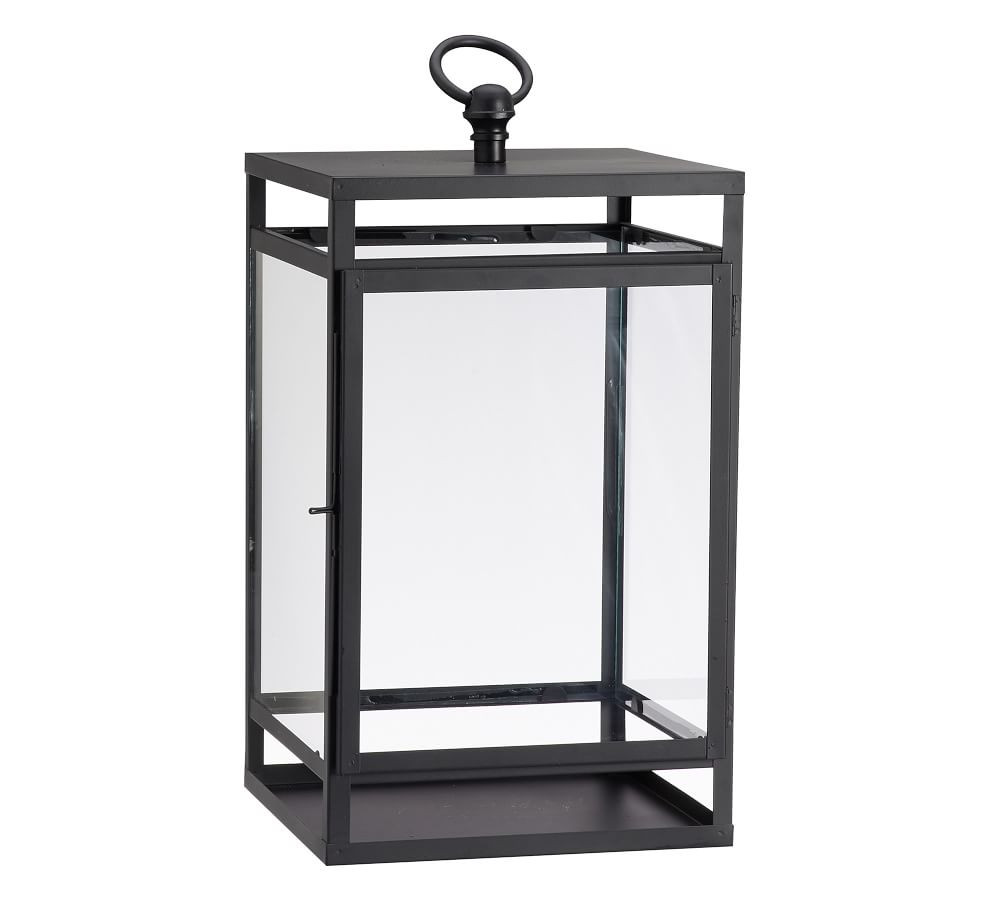 Maxwell Handcrafted Indoor/Outdoor Lantern, Black, Mini - 11&amp;quot; | Pottery Barn (US)