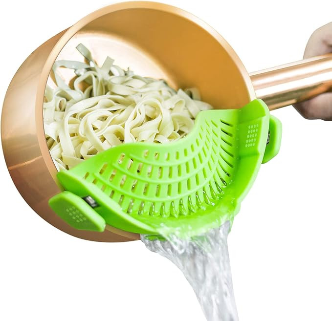 Clip On Strainer Silicone Pots and Pans, AUOON Pasta Strainer Clip on Food Strainer for Meat Vege... | Amazon (US)