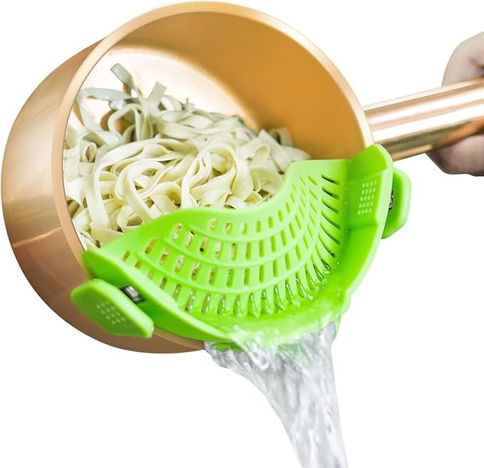 Clip On Strainer Silicone Pots and Pans, AUOON Pasta Strainer Clip on Food Strainer for Meat Vege... | Amazon (US)