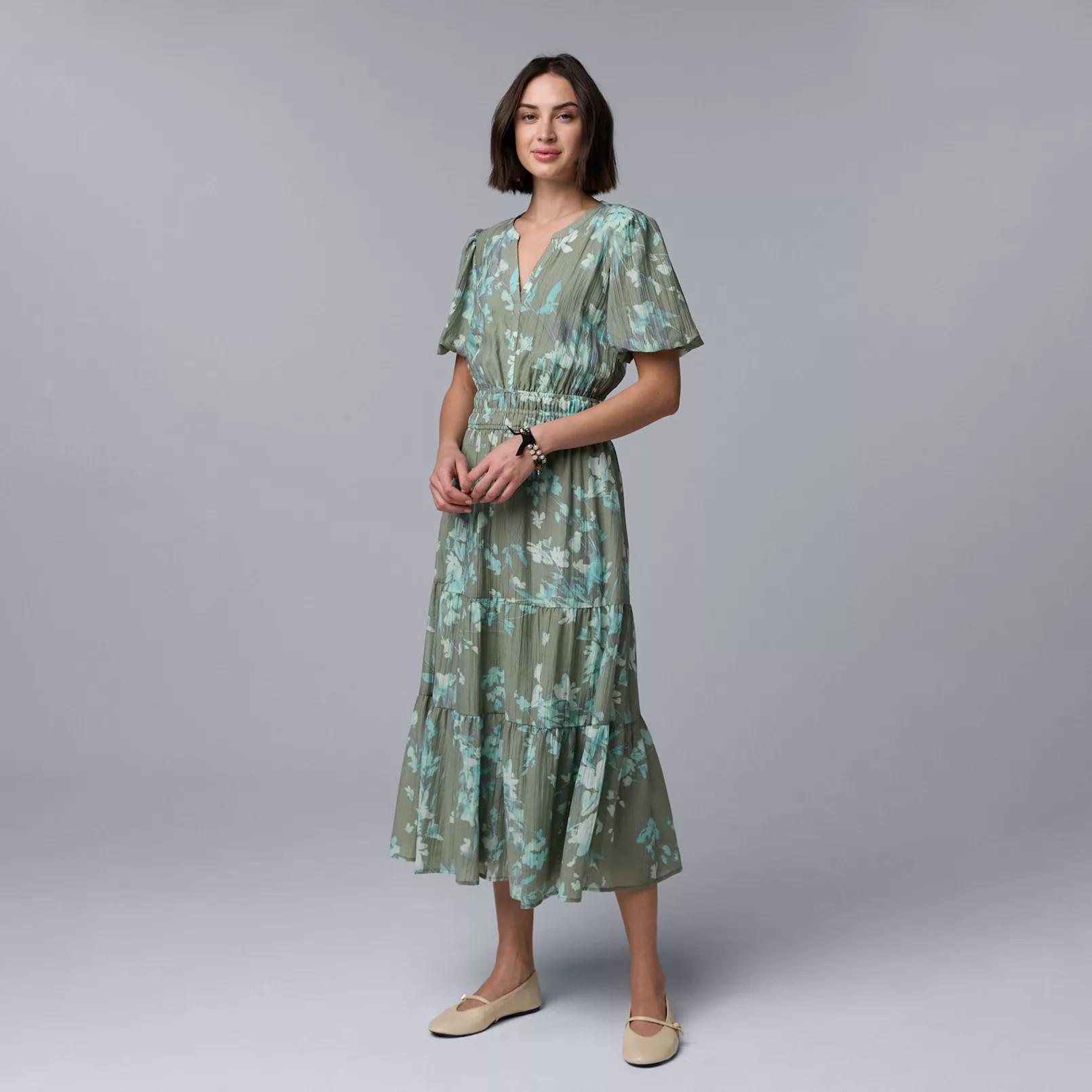 Women's Simply Vera Vera Wang Short Sleeve Maxi Dress | Kohl's