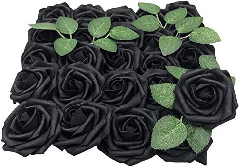 Lmeison Artificial Flowers Rose, 50pcs Real Looking Artificial Roses w/Stem for Bridal Wedding Bo... | Amazon (US)