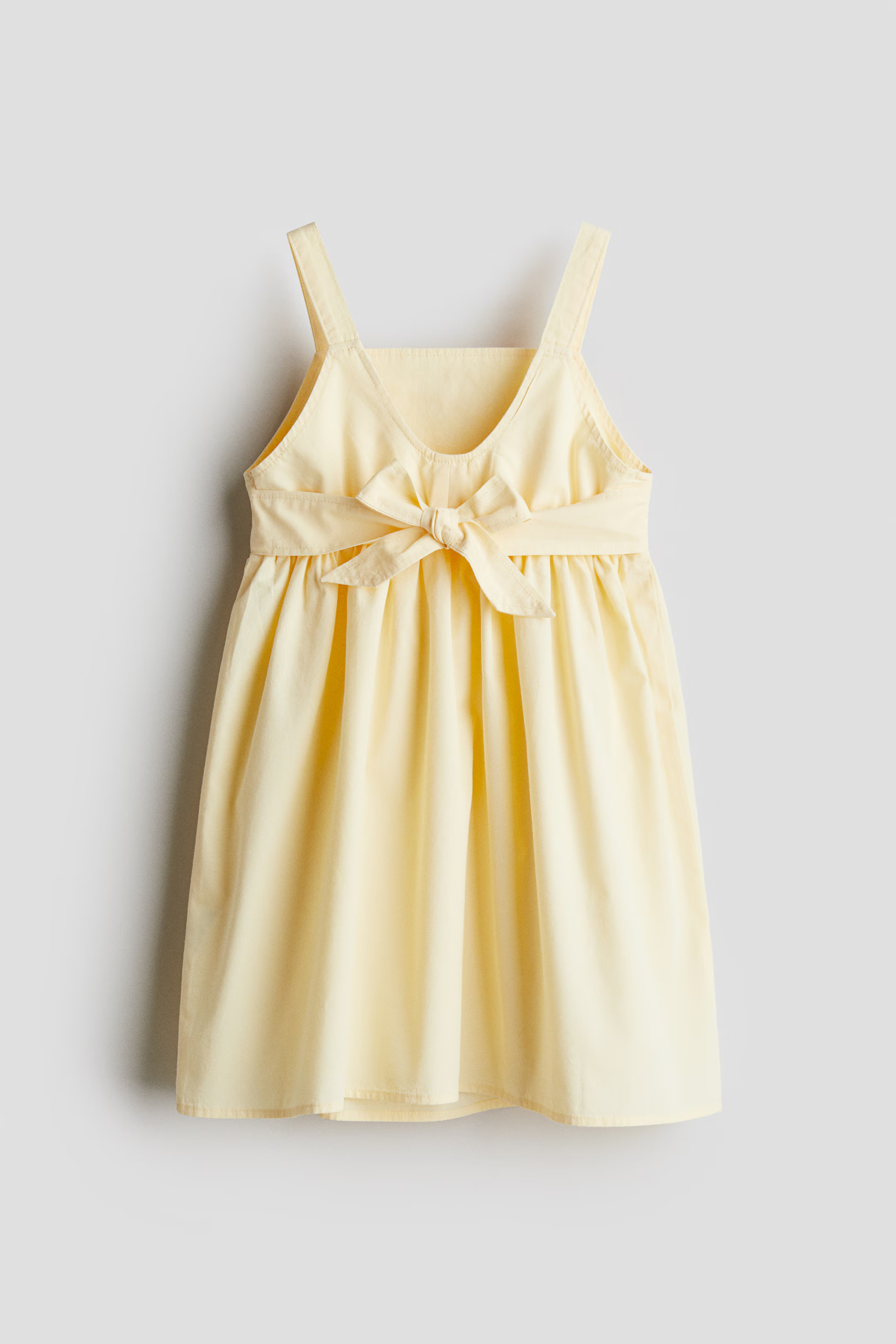 Tie-Detail Cotton Dress - Yellow - Kids | H&M US | H&M (US + CA)