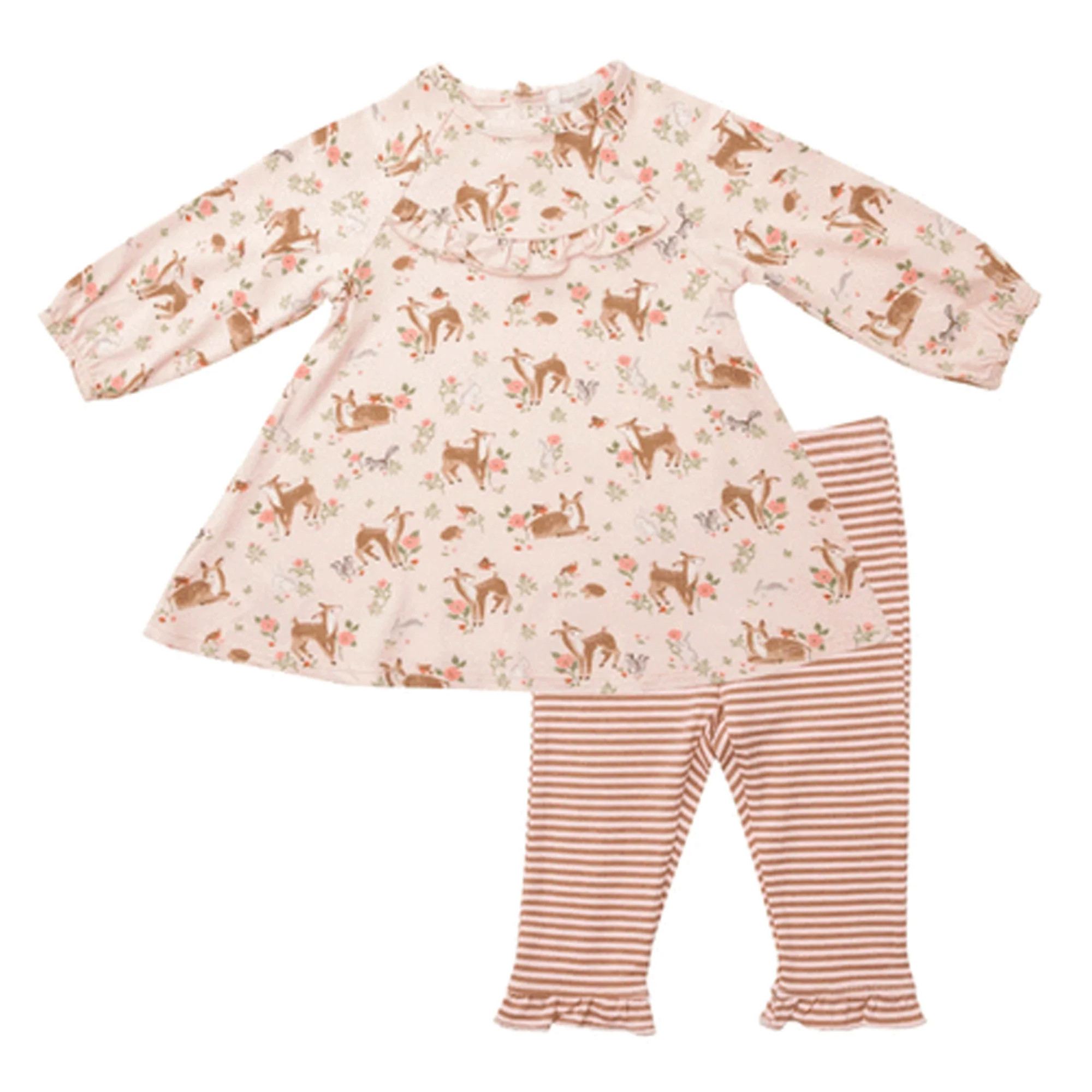 Dress & Legging Set, Pink Woodland Animals | SpearmintLOVE