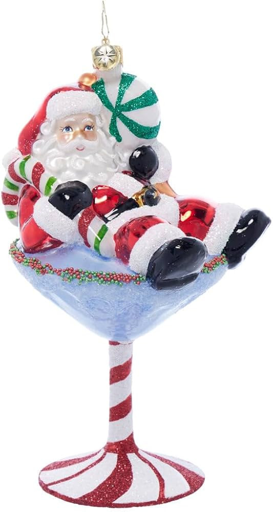 Christopher Radko Hand-Crafted European Glass Christmas Tree Decorative Ornament, Santa-tini | Amazon (US)