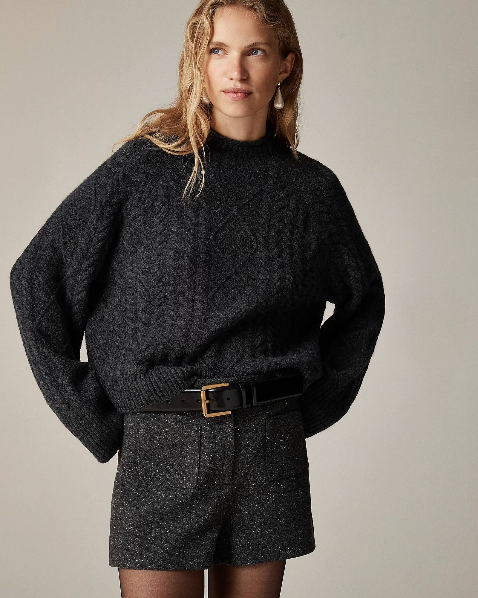 Cable-knit Rollneck™ sweater in Supersoft yarn | J. Crew US