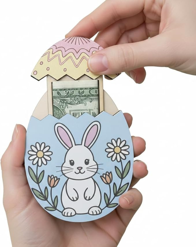 MOPHONICHOME Easter Bunny Money Holder for Cash, Wooden Bunny Money Holder, Easter Basket Stuffer... | Amazon (US)