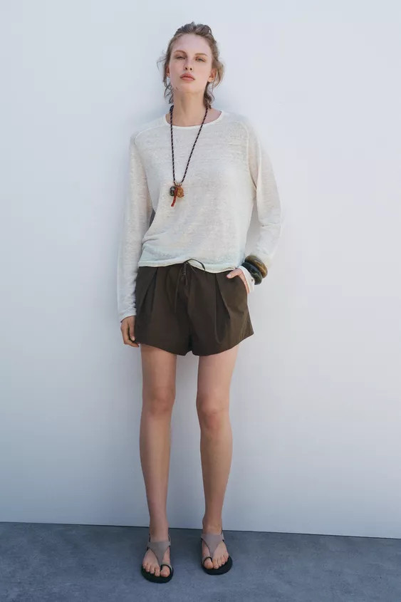 ZW COLLECTION COTTON SHORTS | Zara US
