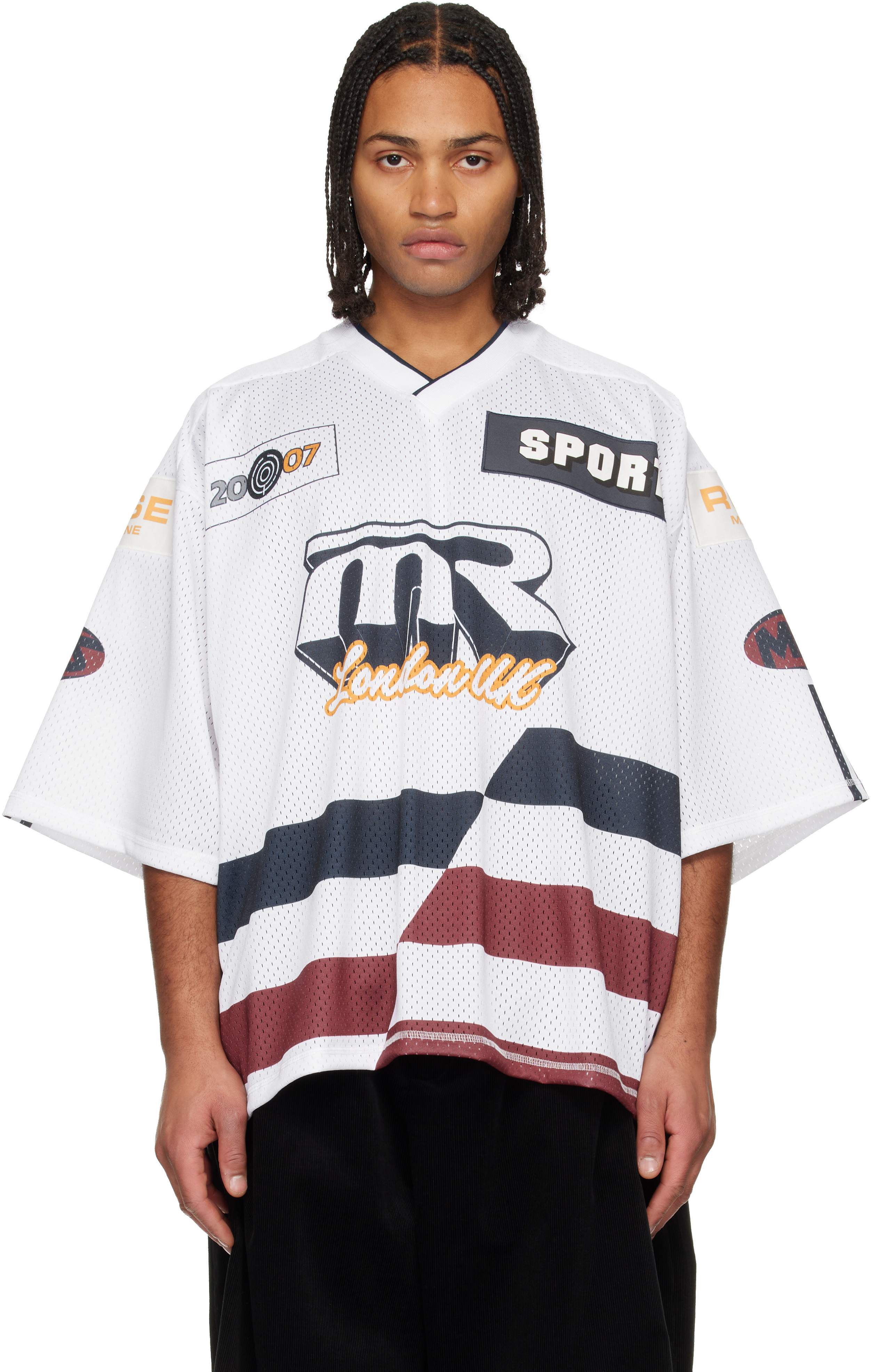 Martine Rose White Oversized Hockey T-shirt | SSENSE