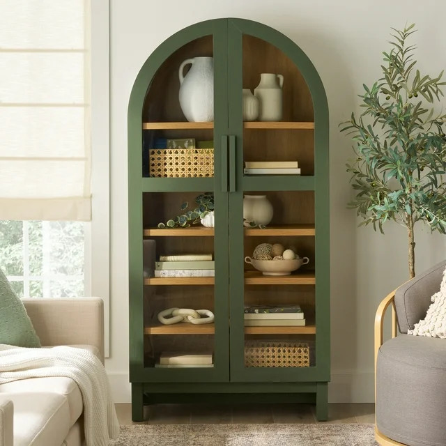 Better Homes & Gardens Juliet Arch Cabinet, Deep Green Finish | Walmart (US)