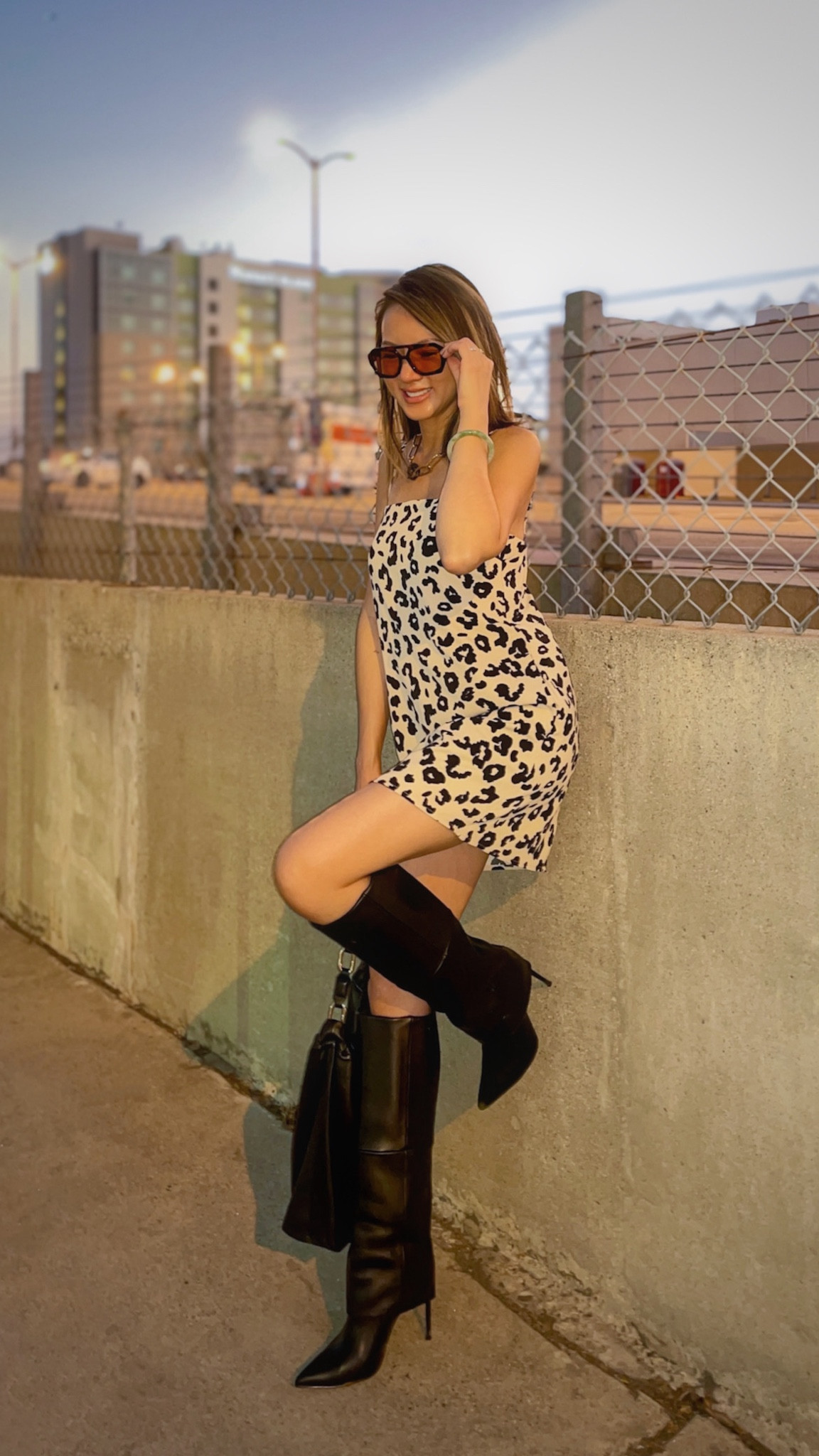 Somewhere between summer + fall ☀️🍁 Been really into skorts and leopard print 🐆 Loving this skort dress, styled with my favorite knee high boots that will elevate any outfit. 

Skort, leopard print, mini dress, skort dress, knee high boots, sunglasses, gold jewelry, tote bag, black purse, under $100, fall outfits, The Stylizt 



#LTKShoeCrush #LTKSeasonal #LTKFindsUnder100