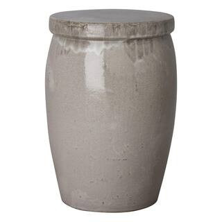 Drum Too 21 in. H Gray Round Ceramic Garden Stool | The Home Depot