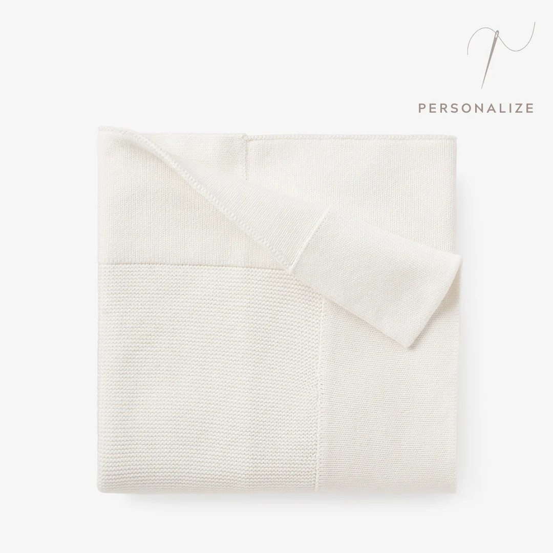White Sofia + Finn Knit Baby Blanket | Elegant Baby