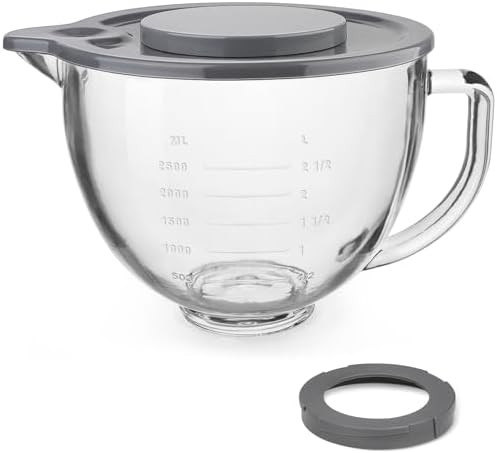 Glass Mixing Bowl Accessory 5 Quart - Compatible with KitchenAid 4.5 and 5 Quart Tilt-Head Stand ... | Amazon (US)