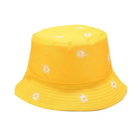 SANWOOD Bucket Hat Yellow Bucket Hat Flower Printed Foldable Solid Color Women Fisherman Hat for Out | Walmart (US)