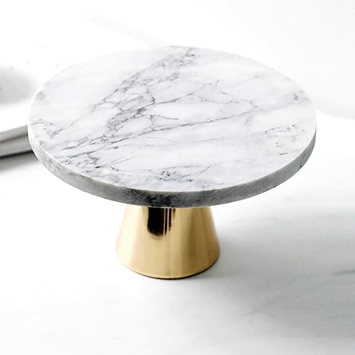 10 Inches 25 cm Round Marble Decor Plate Stand, Marbled Party Dessert Cheese Display Plate for We... | Amazon (US)