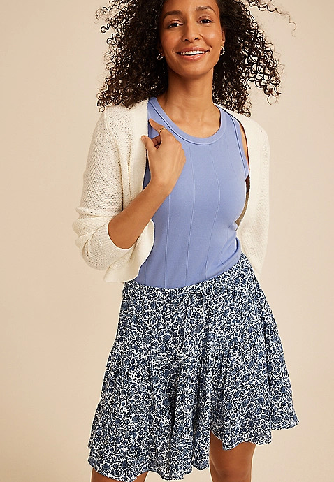 Floral Tiered Mini Skort | Maurices