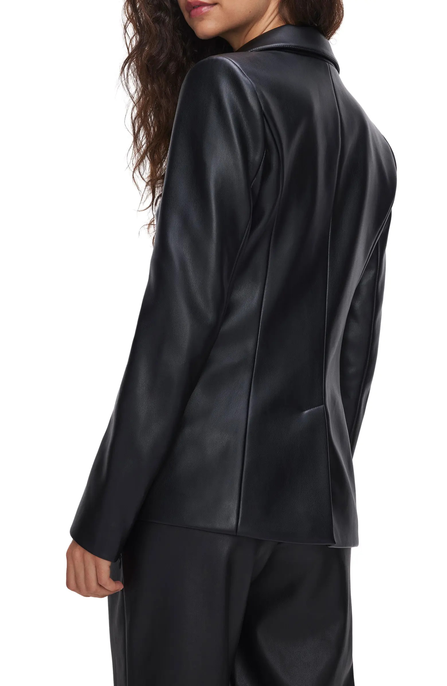 Sculpted Faux Leather Blazer | Nordstrom