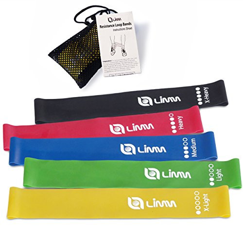 Limm Exercise Resistance Loop Bands - Set of 5, 12-inch Workout Bands - Best for Stretching, Physica | Amazon (US)