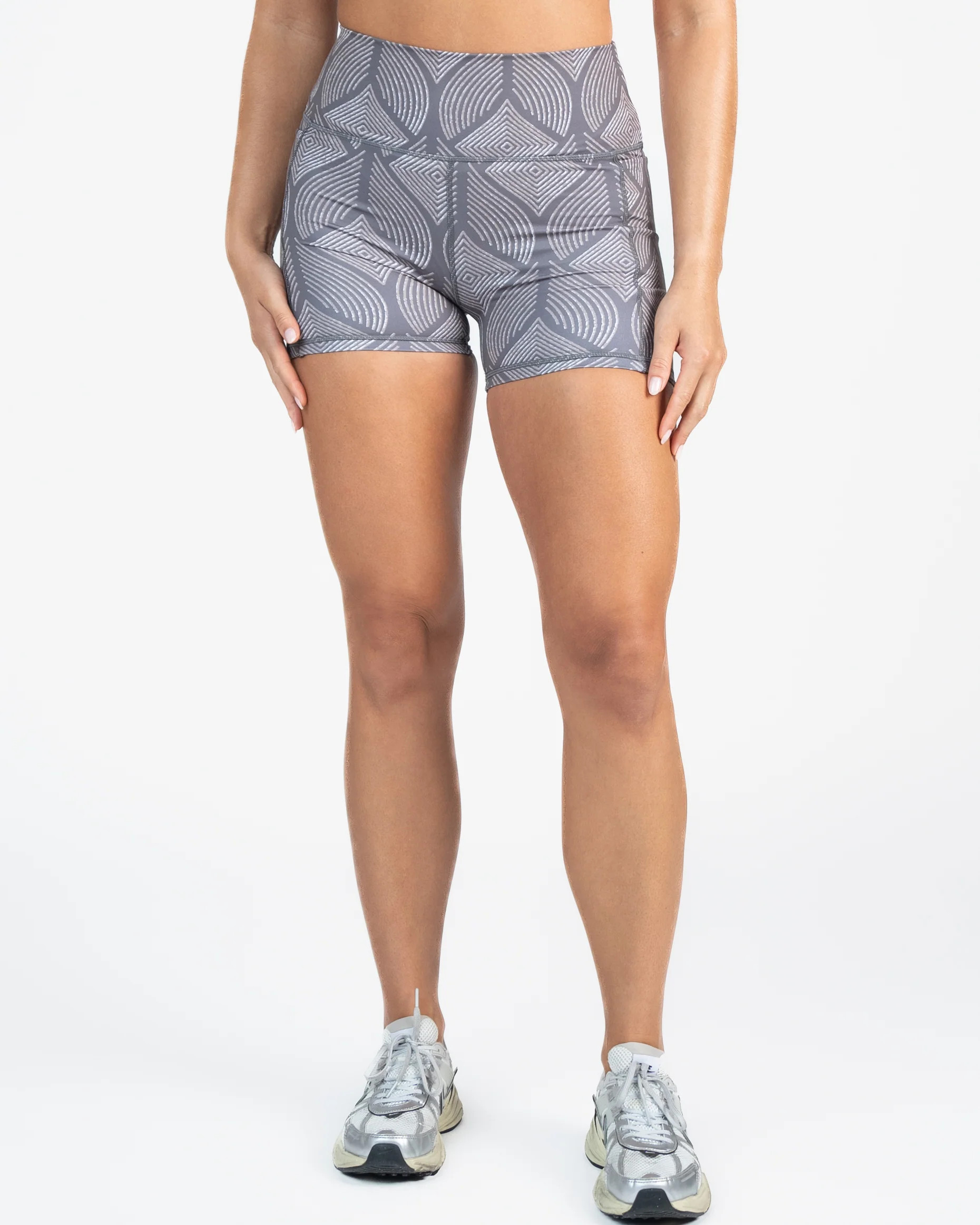 Skin Biker Shorts (4 in. inseam) - Grey Peacock | Senita Athletics