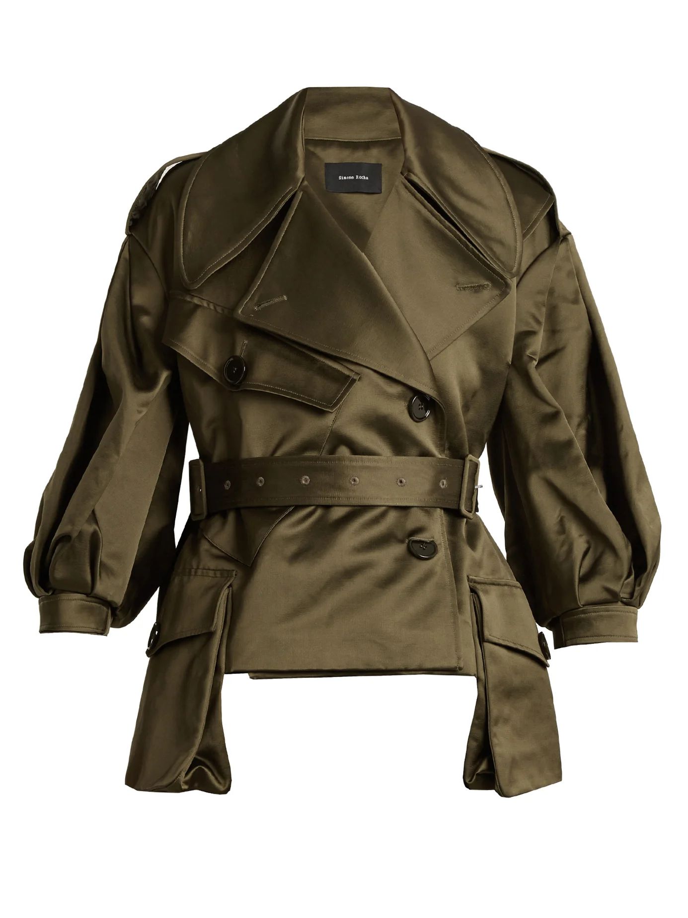 Double-breasted asymmetric-hem cotton-blend jacket | Matches (APAC)