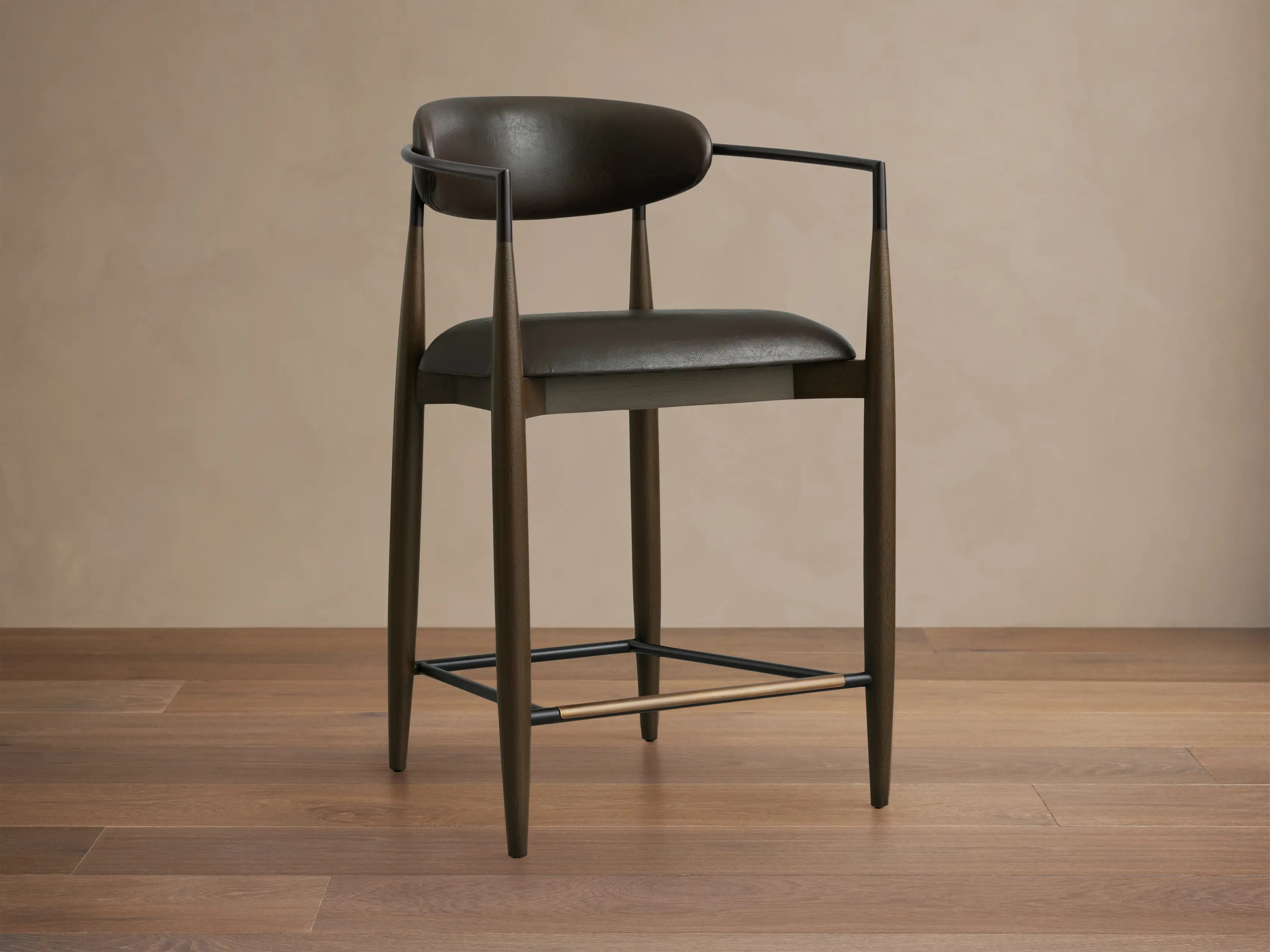 Jagger Faux Leather Stool | Arhaus
