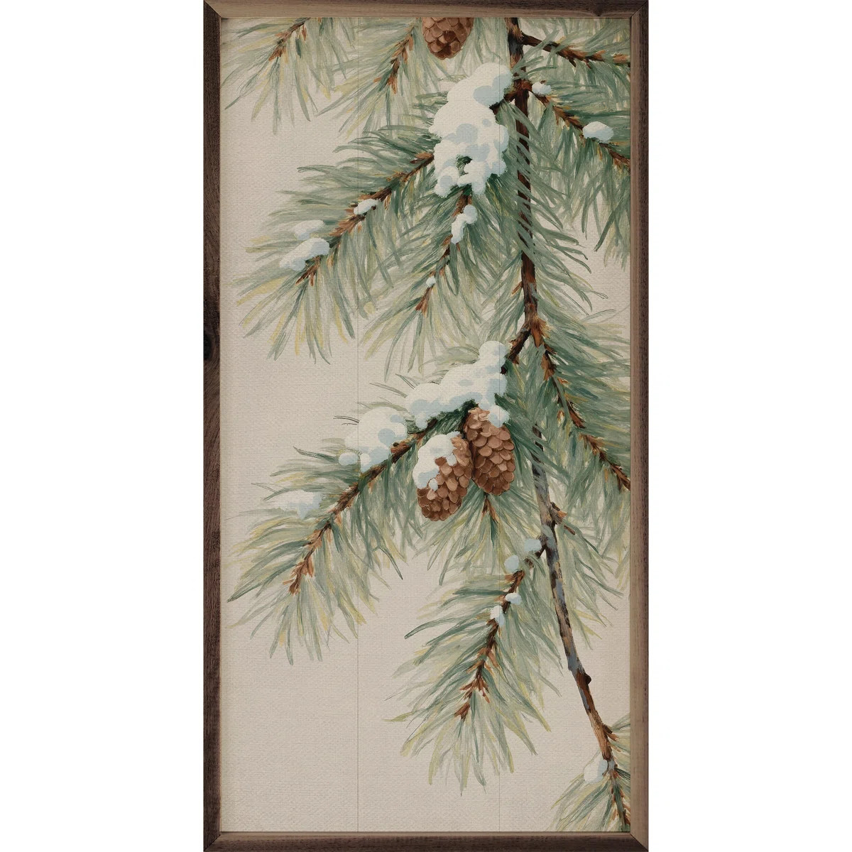 Pine Branch With Snow Vertical | Wayfair North America