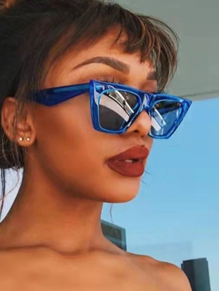 1pc Oversized Cat-eye Sunglasses Classic Frame, Anti-uv, Trendy Golf Driving Fashion Eyewear | SHEIN